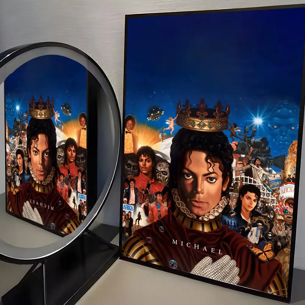 80er-Jahre-Sänger M-Michael J-Jackson Poster, wasserfester Wandkunst-Aufkleber für die Dekoration von Zuhause und Bars, selbstklebende Wanddekoration für Zimmer – Detail 10