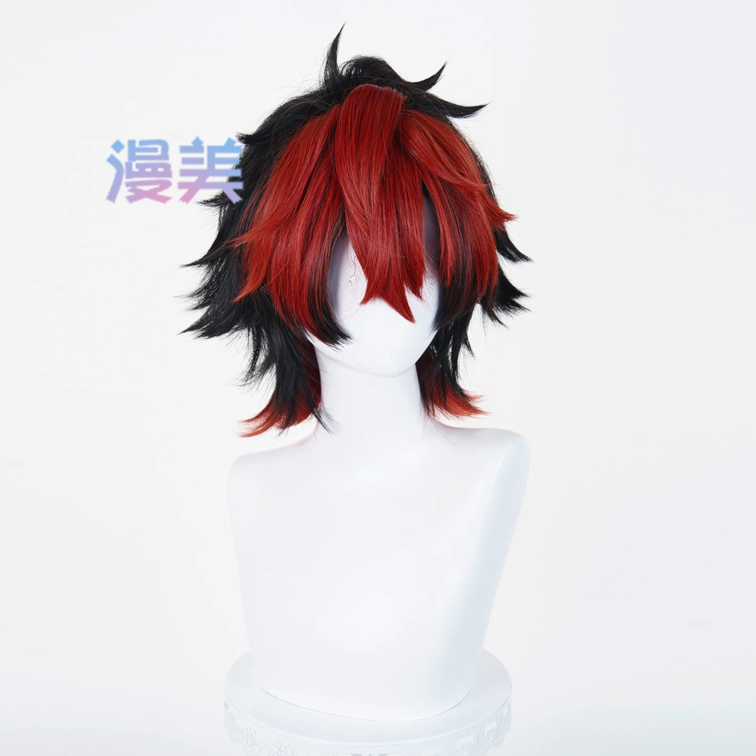 Game Zenless Zone Zero Komano Manato Cosplay Wig Black Red Short Hair Manato Cosplay Hair For Comicon Party Adult Women Men
