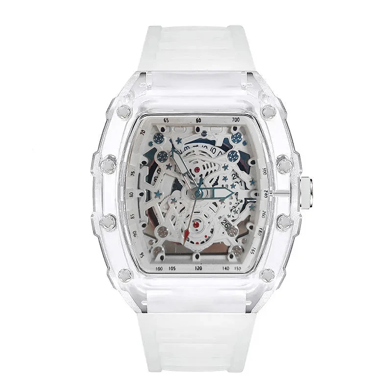 ساعة رجالية رياضية شخصية تريند كوارتز ساعة يد شفافة مقاومة للماء ساعة عصرية للرجال هدية #5