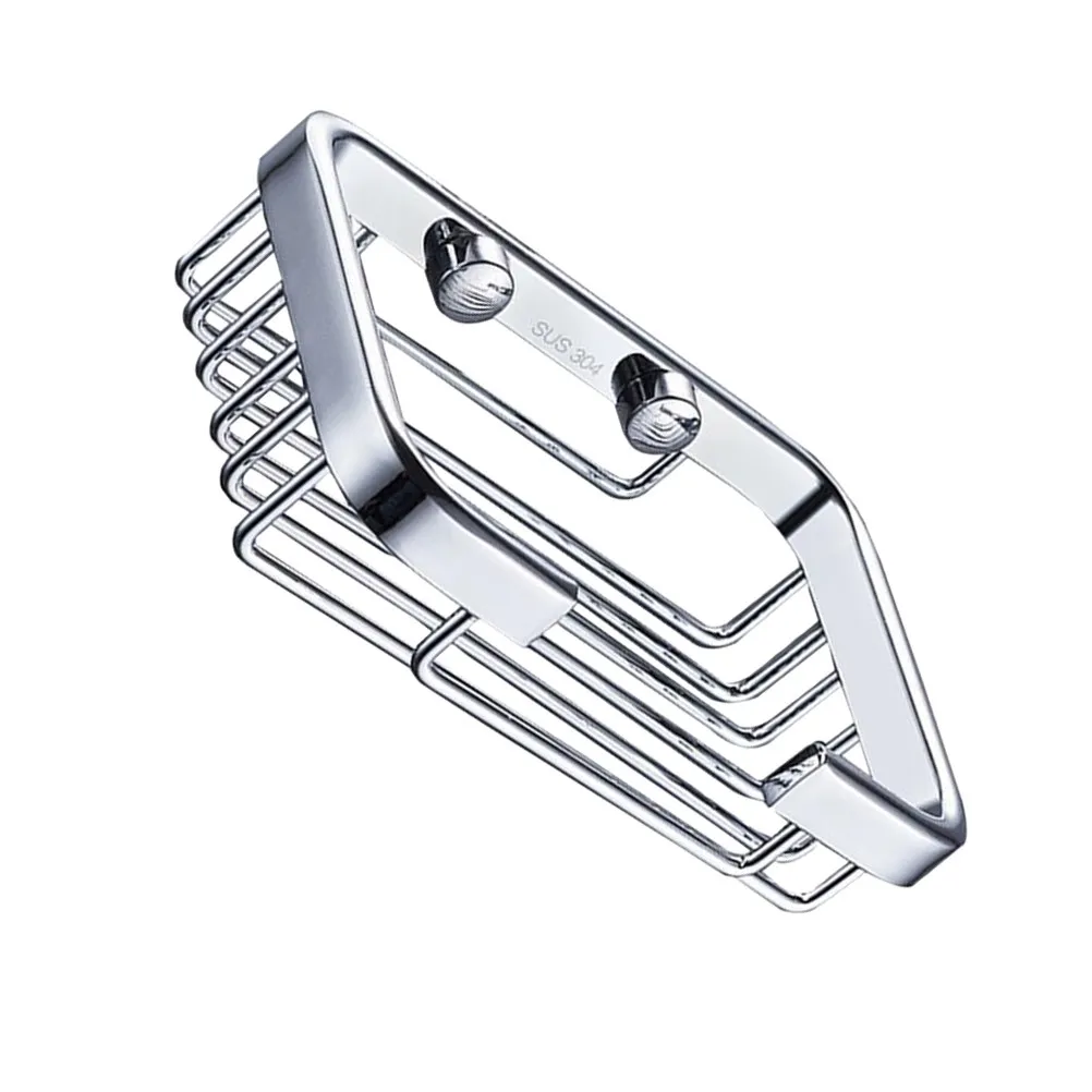 Stainless Steel Soap Dish Holder Wall Mounted Modern Drainage Soap Box for Bathroom Shower Bathtub Kitchen Organization Needs