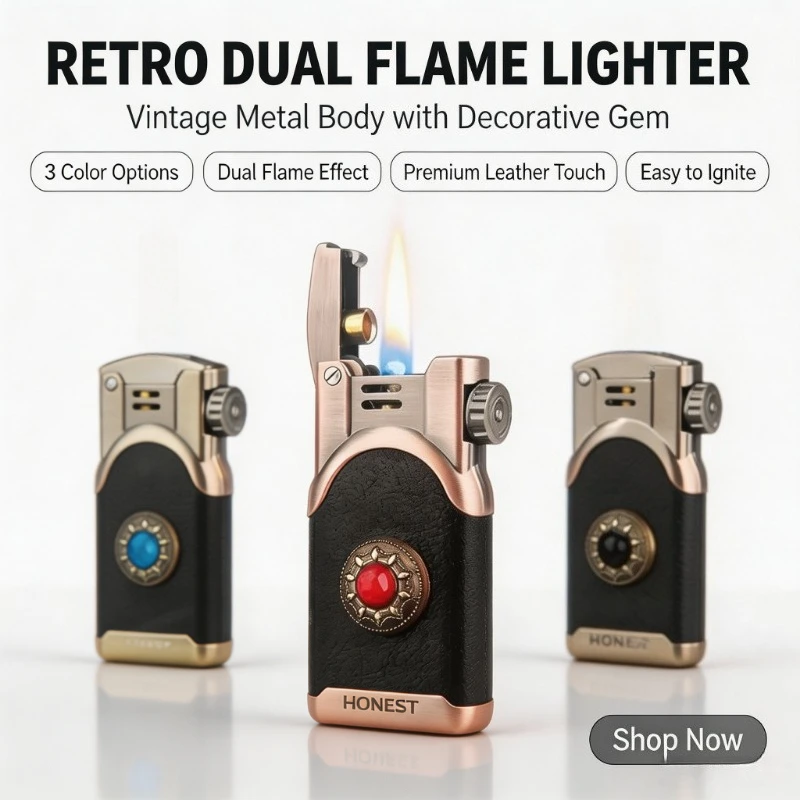 2026 HONESE Multifunctional Vintage Metal Lighter, Exquisite Personalized Craft Design, Stylish Creative Holiday Present,
