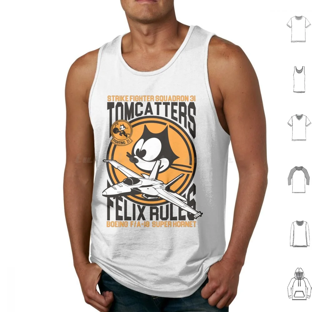 Vfa-31 Tomcatters Tank Tops Vest Sleeveless F18 Hornet Super Hornet Navy Military Plane Jet Fighter Jet Pilot Fly Flight Vfa