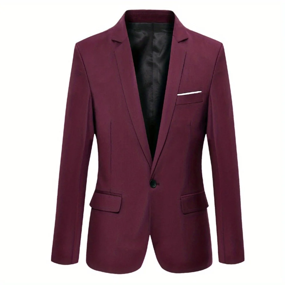 Single Piece Men's Blazer - Casual Business Formal Attire Slim - Fit Men's Suit Jacket