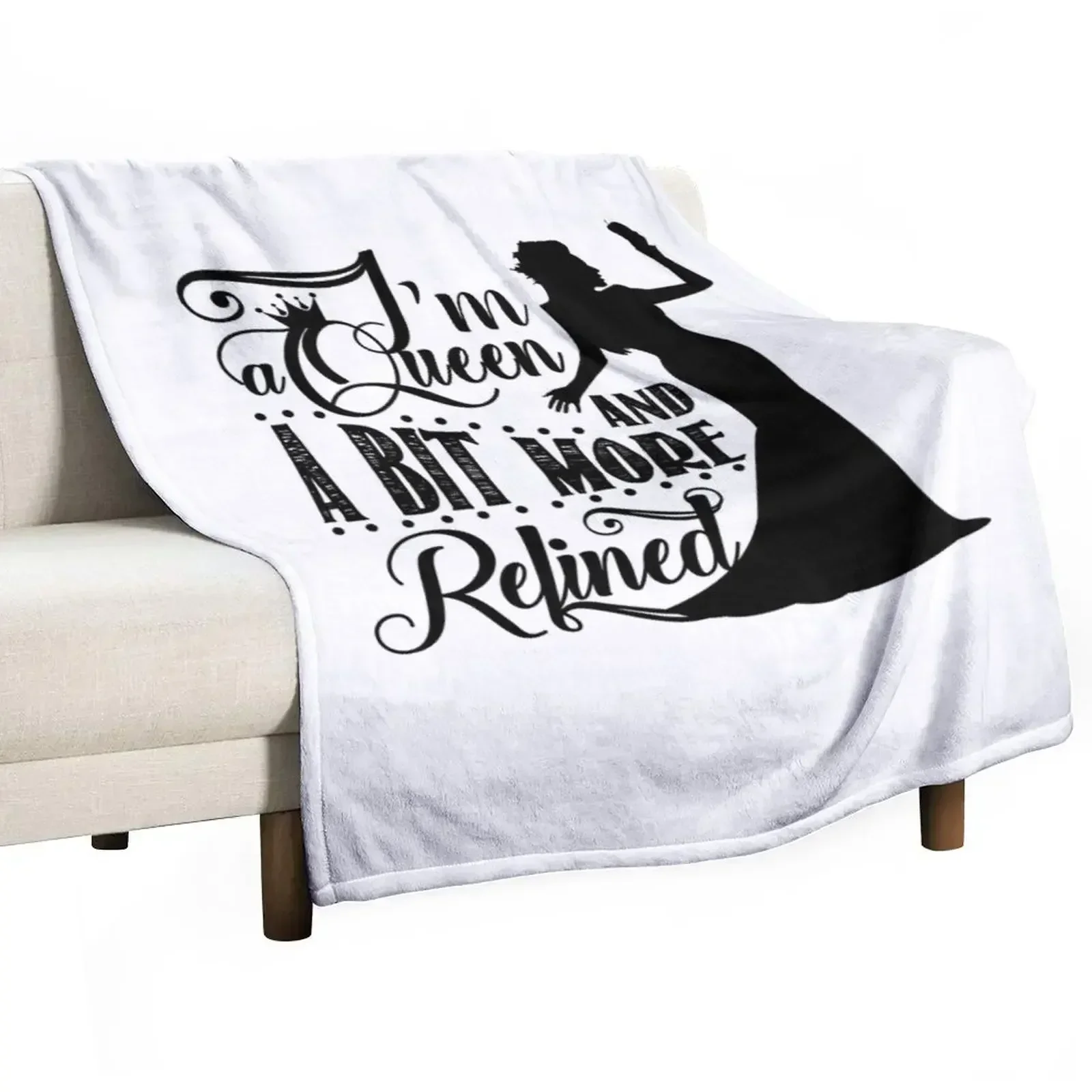 I'm a Queen and a Bit More Refined Throw Blanket cosplay anime Furry for sofa Flannel Fabric manga Camping Blankets