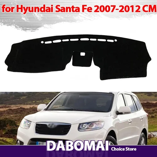 Cubierta de salpicadero, alfombrilla para tablero, alfombra, sombra, capa, manta, accesorios para Hyundai Santa Fe 2007 2008 2009 2010 2011 2012 CM