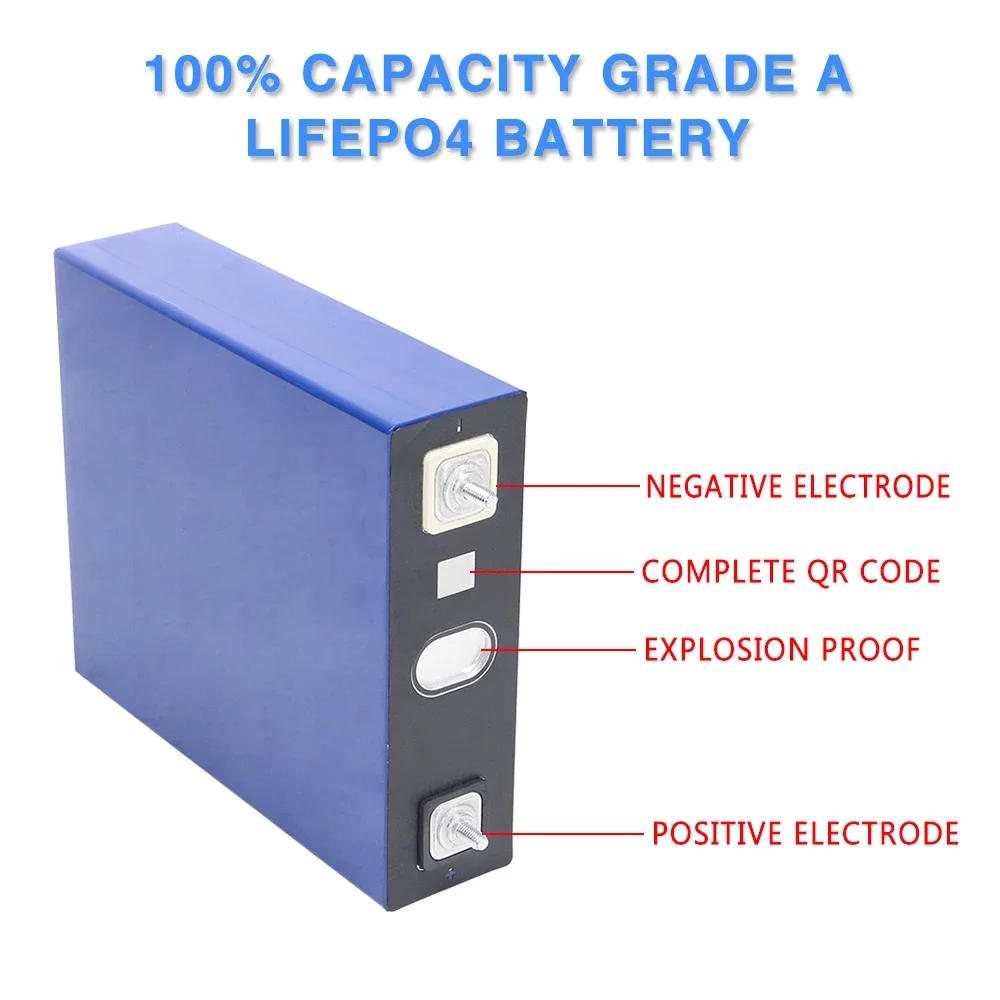 8 peças 3.2v 230ah lifepo4 bateria de fosfato de ferro de lítio diy 12v 24v 36v 48v células recarregáveis grau a para sistema de armazenamento solar