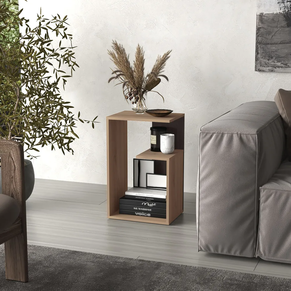 

Everet 25" High 3-Tier Shelf Side Table Wengue