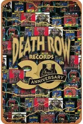 Death Row Records - 30 ° anniversario targa in metallo targa da parete in stile retrò decorazione targa in metallo 8x12 pollici