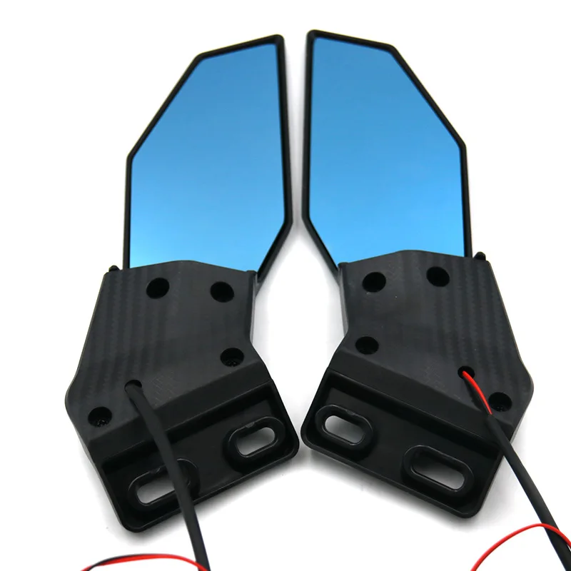 Motorcycle Modified Rearview Mirror Universal Reflector Mirror With Yellow Light