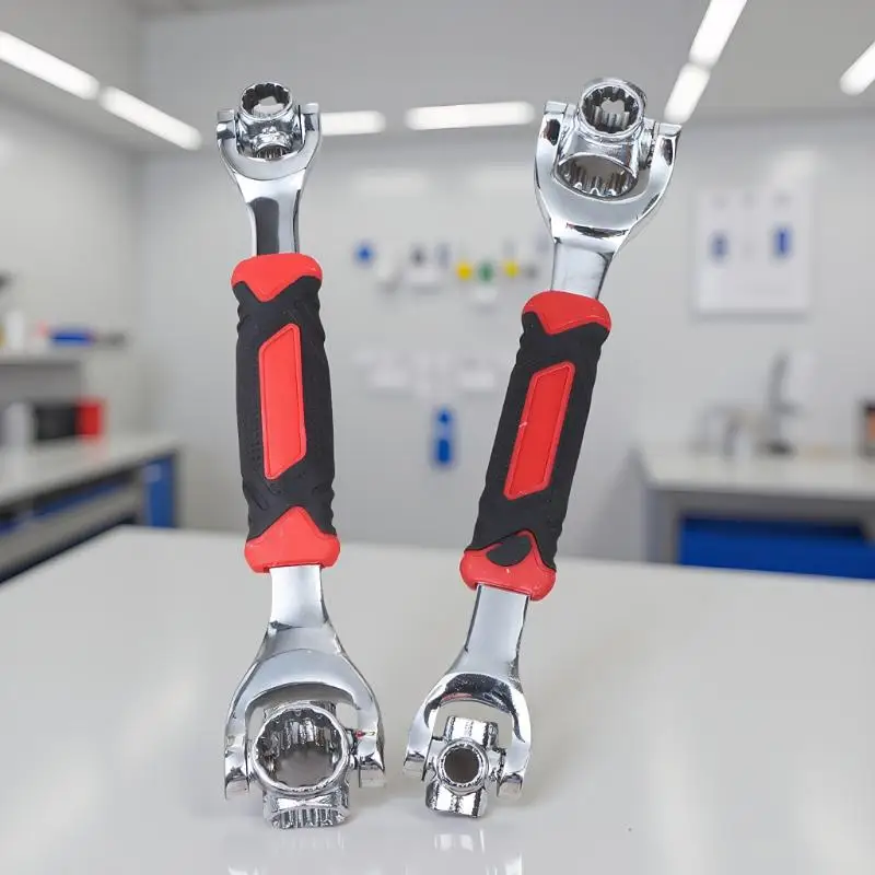 52/48 In 1 Hand Spline Bolts Sleeve Works Multi-Tool Set Universal Ratchet Socket Multipurpose Wrench With 360 Degree Rotation