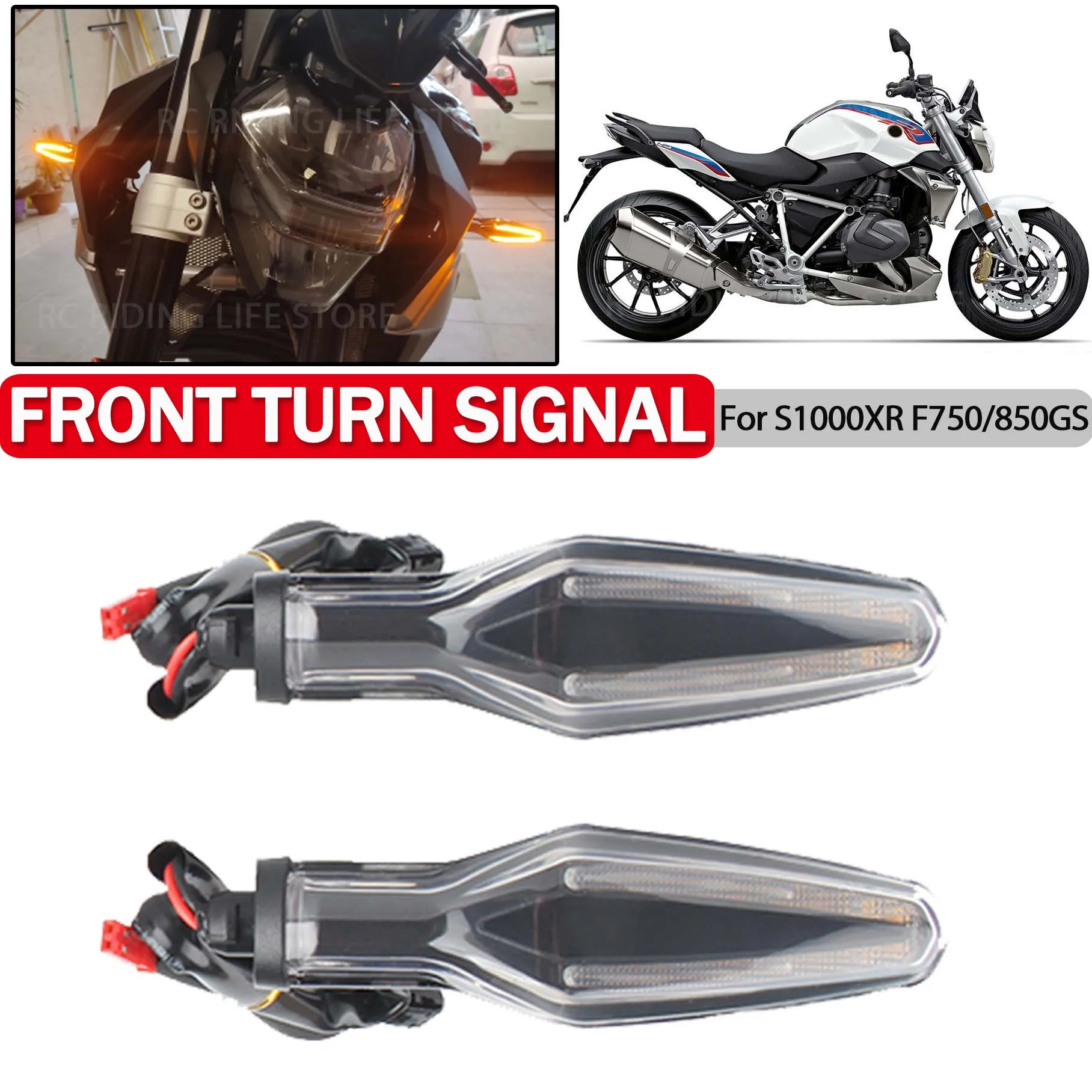 

Front LED Turn Signal Indicator For BMW S1000 XR R RR F900R S1000R R1200GS R1250GS F900XR HP2 K1200R Light Lamp Blinker Flashing