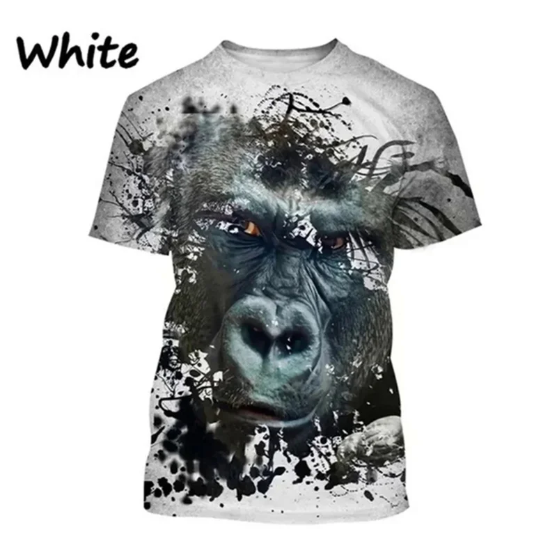 3D Printing T-shirt Animal Chimpanzee Round Neck Short Sleeve King Kong Pattern Men Women Fashion Casual Top Gorilla Tshirt