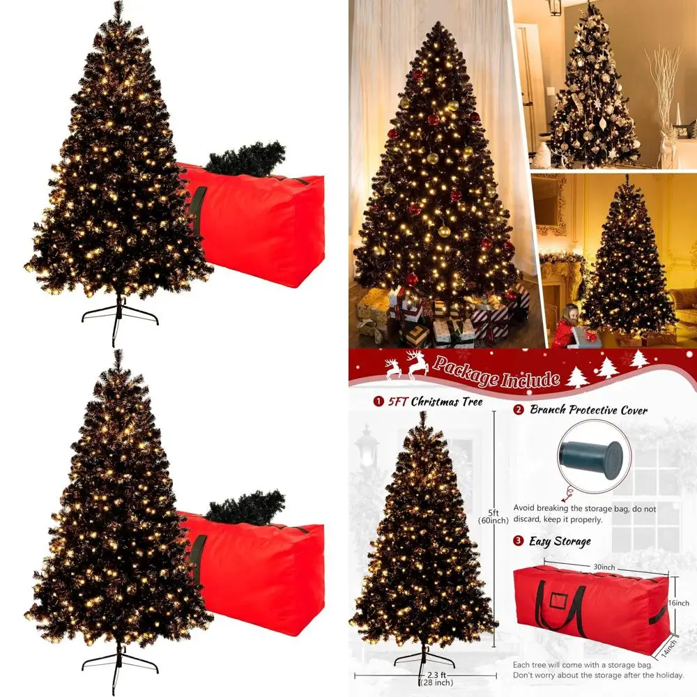 

Рождественская елка премиум-класса на 6 футов с 600 наконечниками, 200 теплыми светодиодными фонарями и складной металлической подставкой