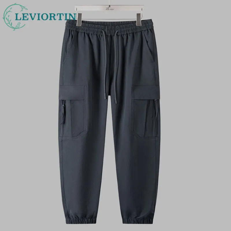 

2025 autumn new men's workwear, leg tied casual pants, loose and versatile trendy brand three proof outdoor sports pants