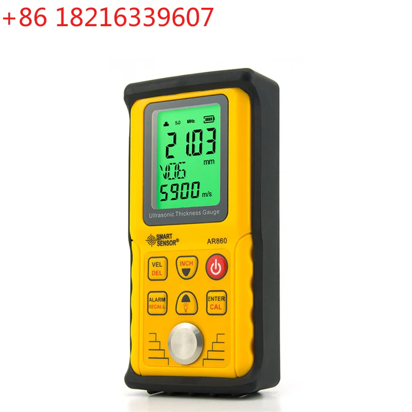 YAO Ultrasonic Thickness Gauge Digital Sheet Metal Measuring Range: 1.0 to 300mm (steel) Sound Velocity Meter Smart Sensor AR860