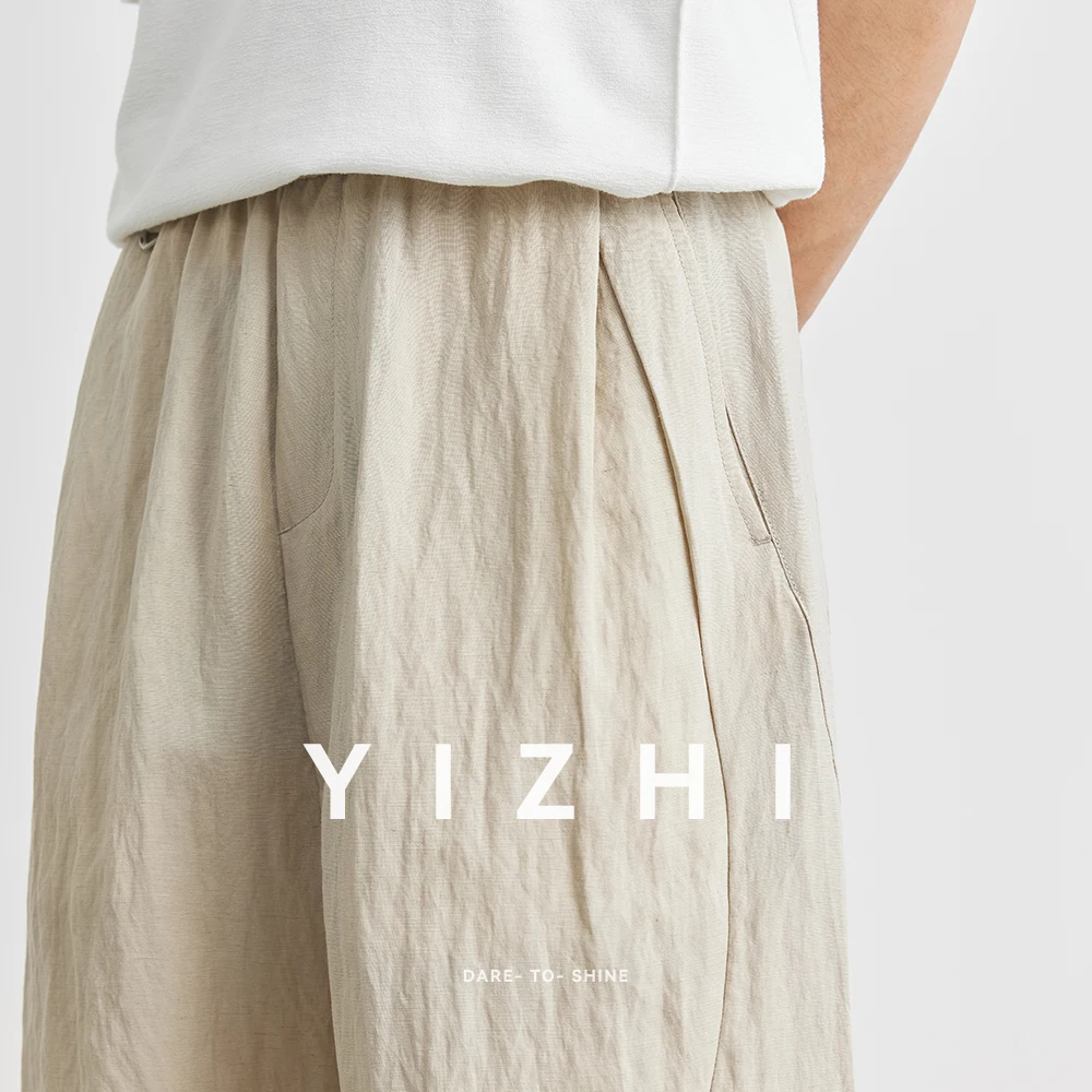 Men's Lyocell Linen Casual Shorts Summer New Loose and Comfortable Five-point Shorts Outdoor Sports Beach Pants Large Size Men