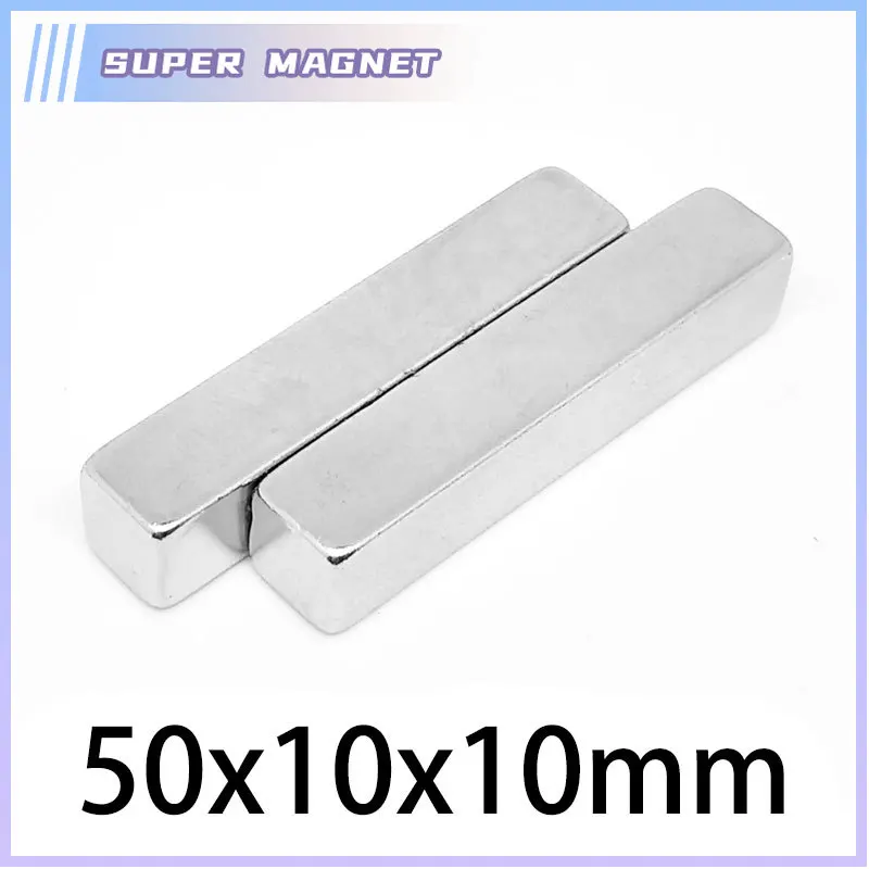 1/2/5/10PCS 50x10x10mm Block Strong Powerful Magnets N35 Permanent Neodymium Magnet 50x10x10 Strip Quadrate Magnets 50*10*10