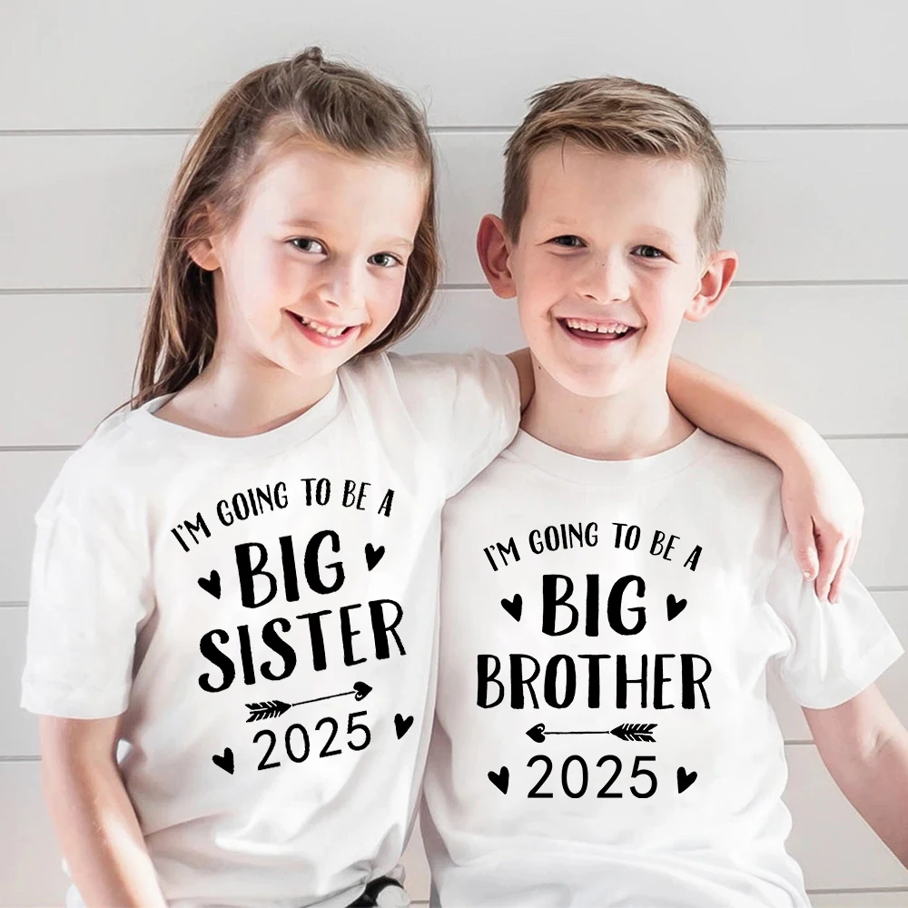 I\'m Being Promoted To Big Sister/Brother 2025 Baby Announcement Shirt Kids T-Shirt Children Tops Child Summer Short Sleeve Tees