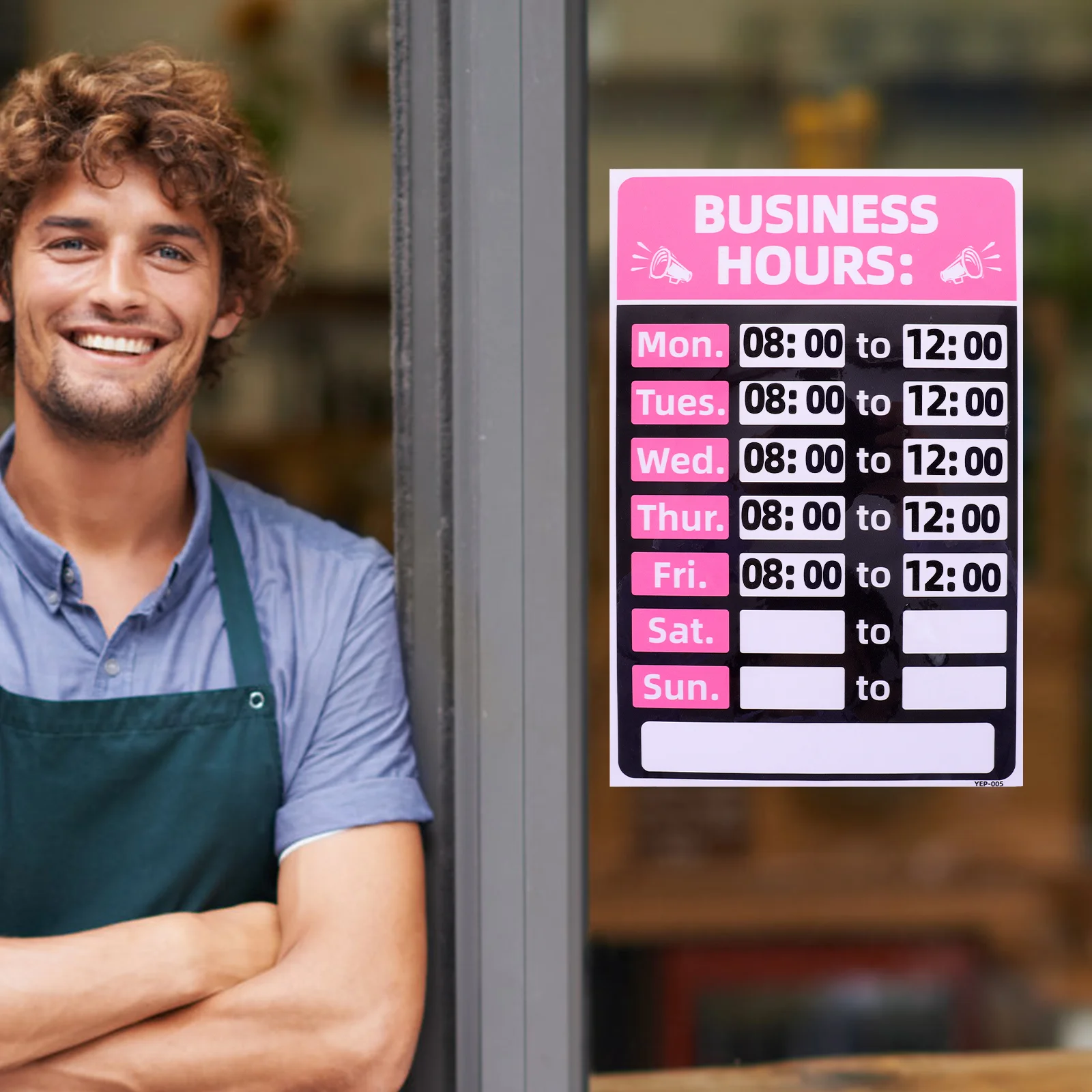 

2 Pcs Stickers Business Hours Signage LED Changeable Signs for Window Pink Office