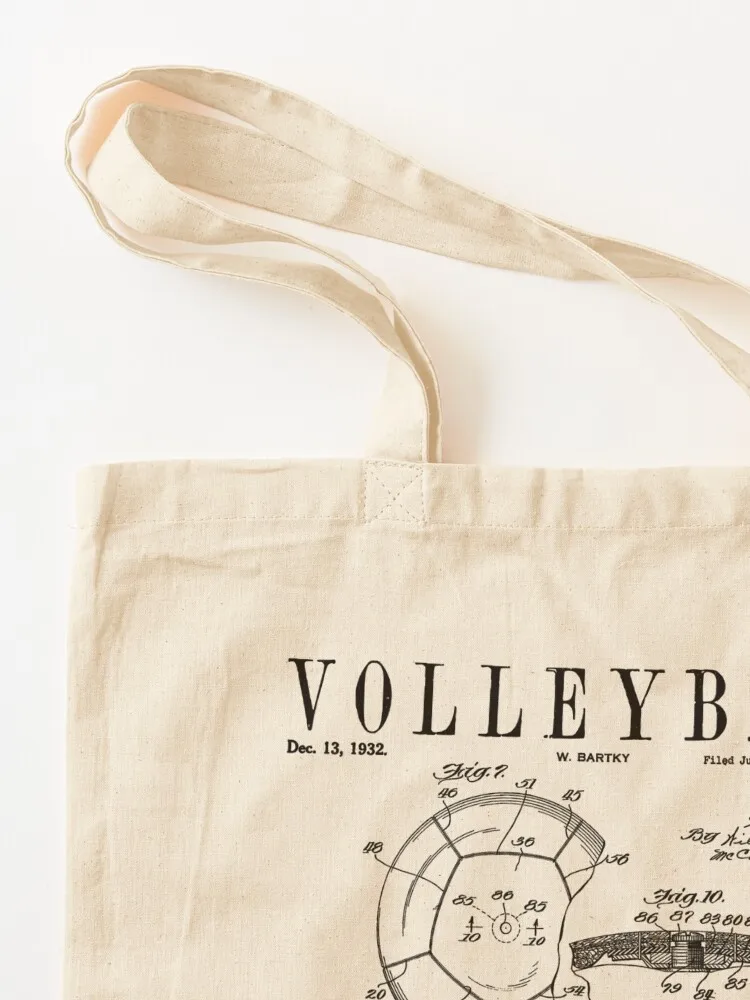 Volleyball Old Vintage Patent Drawing Print Tote Bag bag luxury women woman shopping bag shopping shopper woman