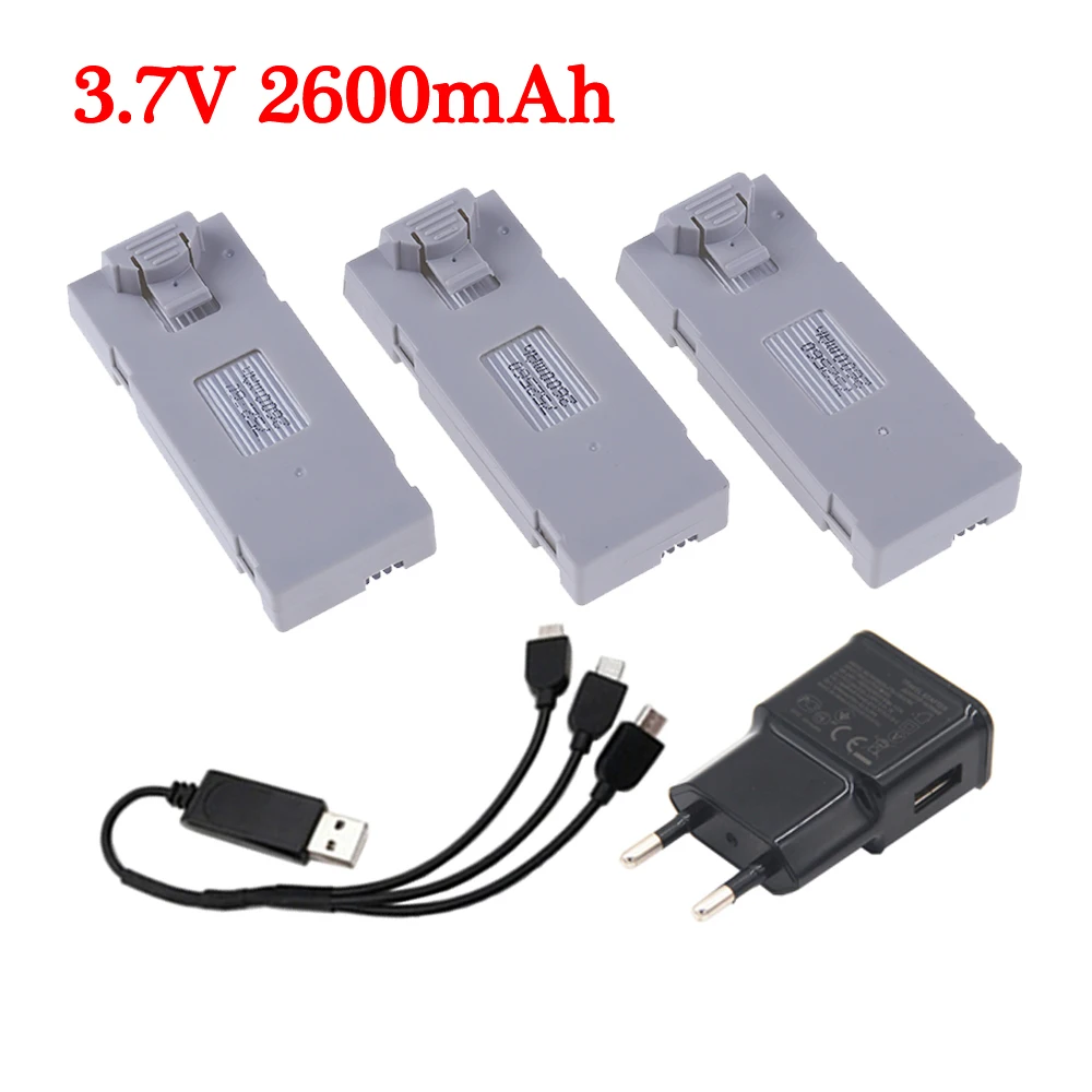 3.7V RC Drone Li-po Battery 2600mAh Replacement Battery for E88 E88PRO E88MAX E525 E99 E99PRO P1 P5PRO K3 S1 P8