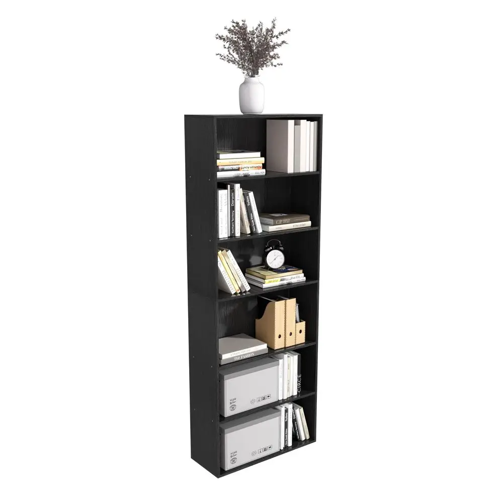 

6-ярусная книжная полка, органайзер для хранения с 6 отсеками, 6-ярусный низкий стеллаж для хранения и демонстрации, универсальный стеллаж с 64-дюймовыми кубическими полками