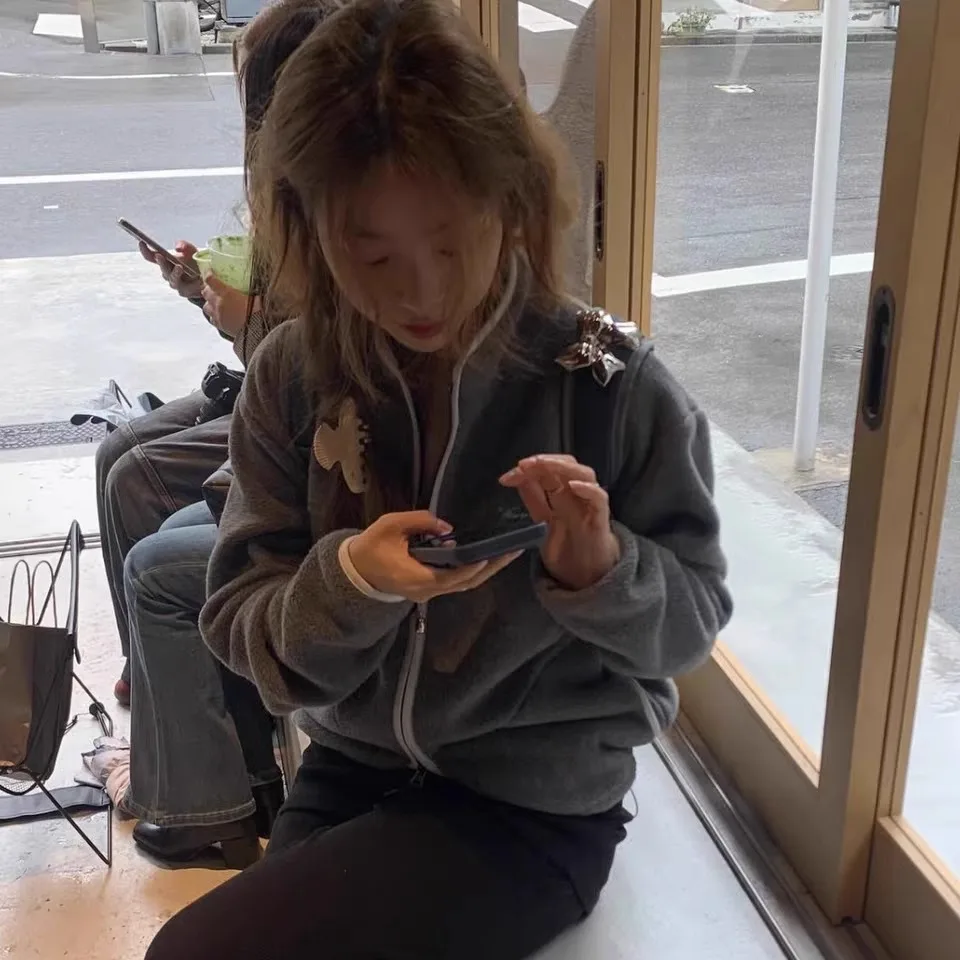 Warm Fce Jaet Loose Fit Stand Collar Double Zipper Versatile Casual Sle Women's Outerwear Long Sve Winter Coat