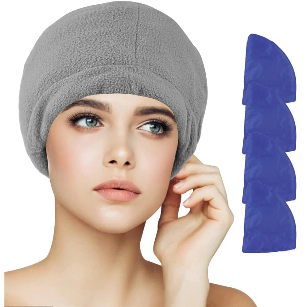 Gel Ice Headache Migraine Relief Hat Cold Compress Therapy Cap Ice Head Wrap Pack Mask For Tension Sinus Stress Pain Relief