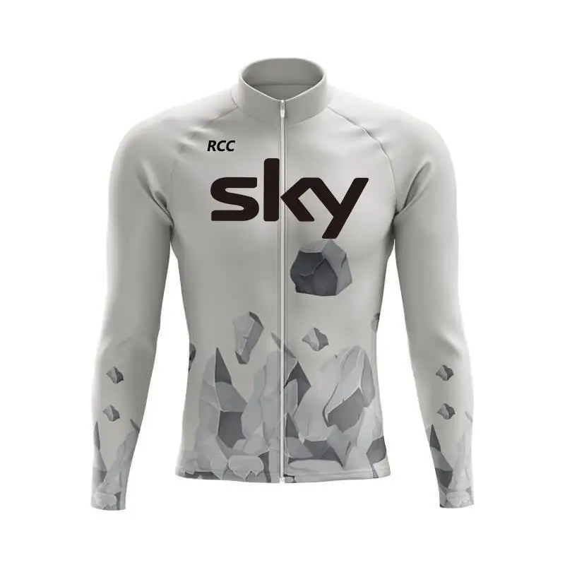 Men Cycling Jersey Long Sleeve rcc sky Team Jersey MTB Road Bike Clothing Maillot Ciclismo Hombre Breathable Bicycle Shirts