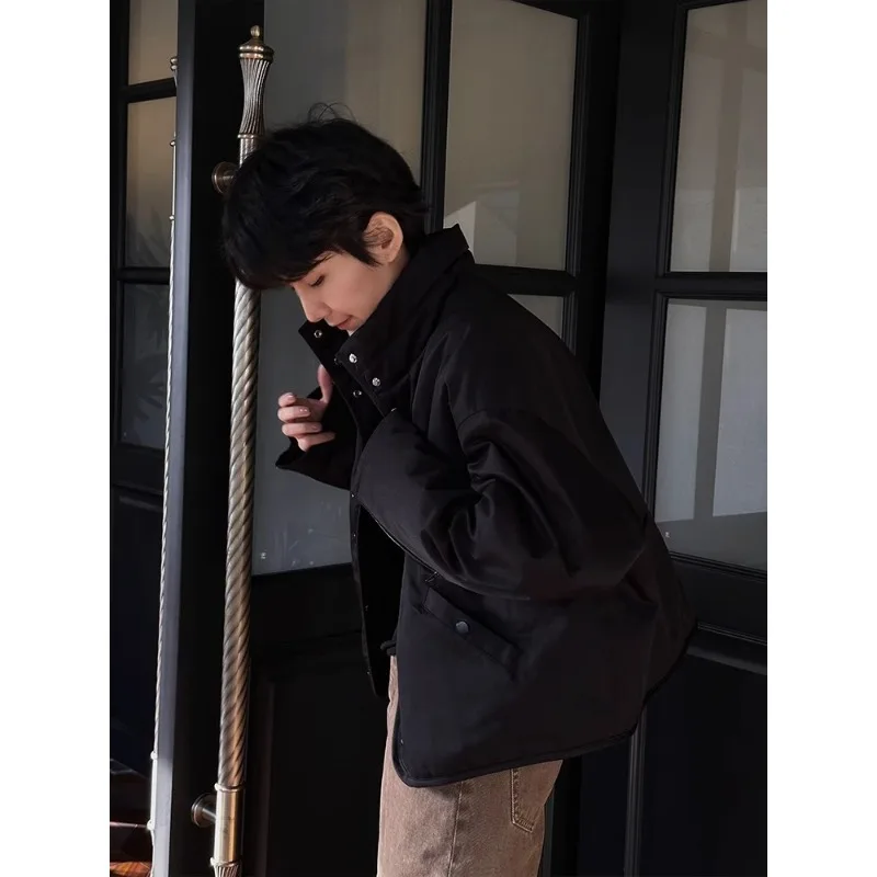 

Lightweight Cotton Jacket Women New Style Autumn Winter Stand Collar Short Coat Full Sleeve Loose Type Female Outerwear