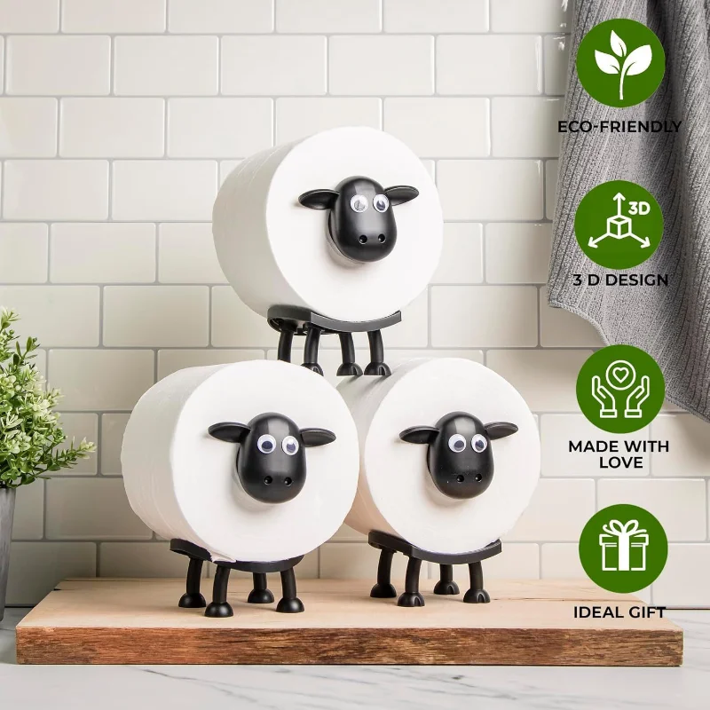 Cute Sheep Dog Shape Toilet Tissue Rack Free Standing Storage Roll Paper Holder Animal Shape Decorative Sheep Tissue Box New