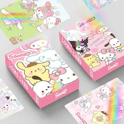 30pcs Sanrio Anime Lomo Card Hello Kitty Bookmarks Double-sided Flash Collection Card Japanese Photo Gift Toy For Fan Collection