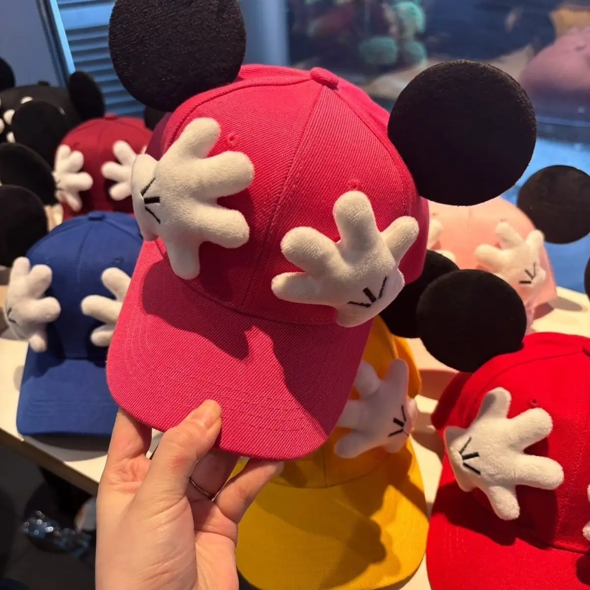 Parent-child matching set Cute Mouse ear Baseball Cap Adjustable Snapback Hat Children's Teens Adults Cartoon Sun Hat