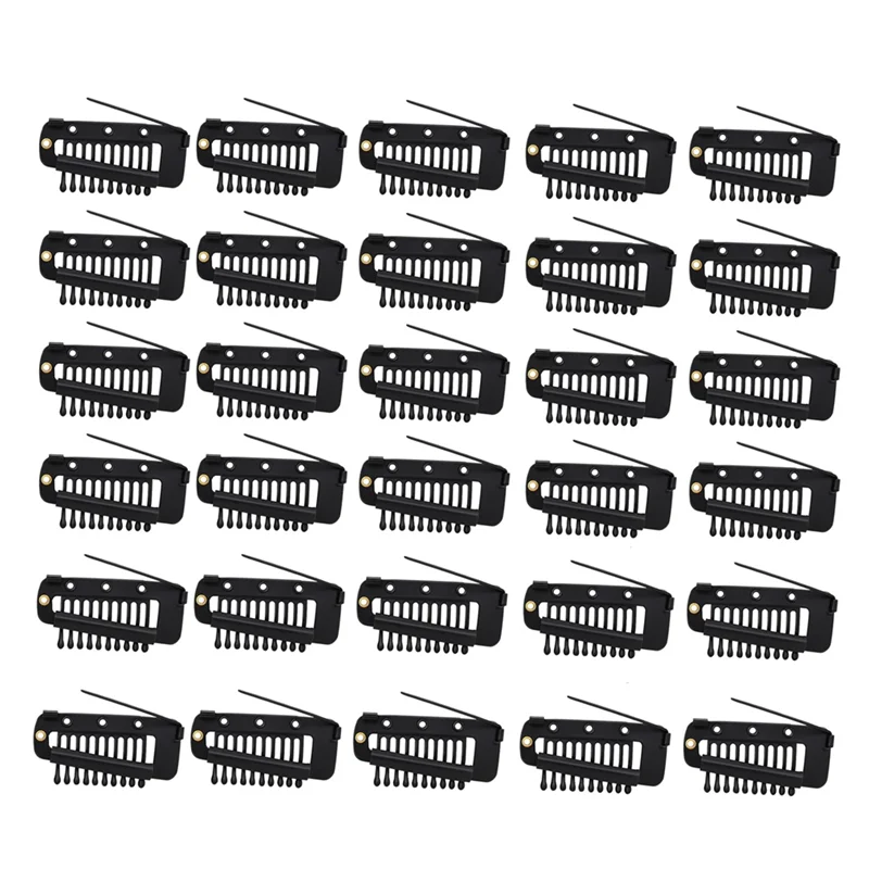 

ABKR-Small Snap Wig Accessories For Women 30 Pieces Hair Extension Wigs Snap Clips Comb For Women DIY Hair Clips Chuni Clips