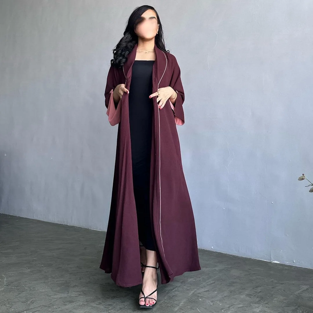 Abaya musulmana de manga dividida con botones para mujer, vestido largo, Abaya, Marruecos, caftán, Turquía, árabe, elegante, 2023