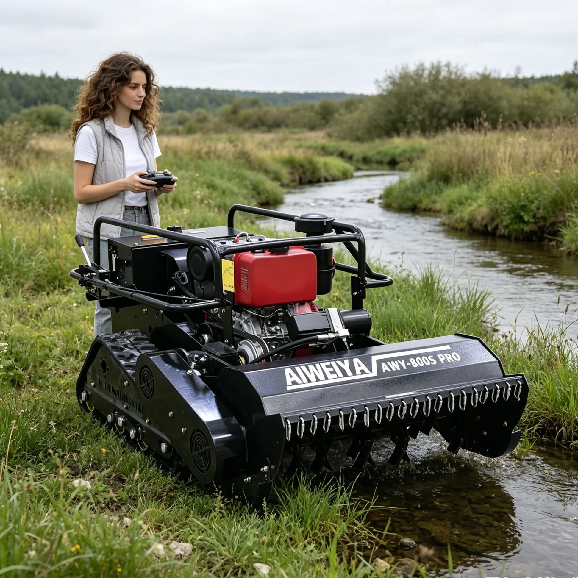 Customized Self Propelled Remote Control 800Spro Black Diesel Crawler Unit, 4‑Stroke Engine Brush Cutter for Efficient Vegetatio