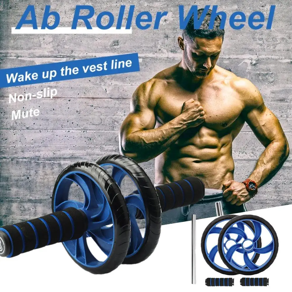 

Ab Rolller Wheel l Abdominal Exercise Roller No Noise With Handles Foam Soft Equipment Fitness Trainer Mat Muscle Non-slip O4C5