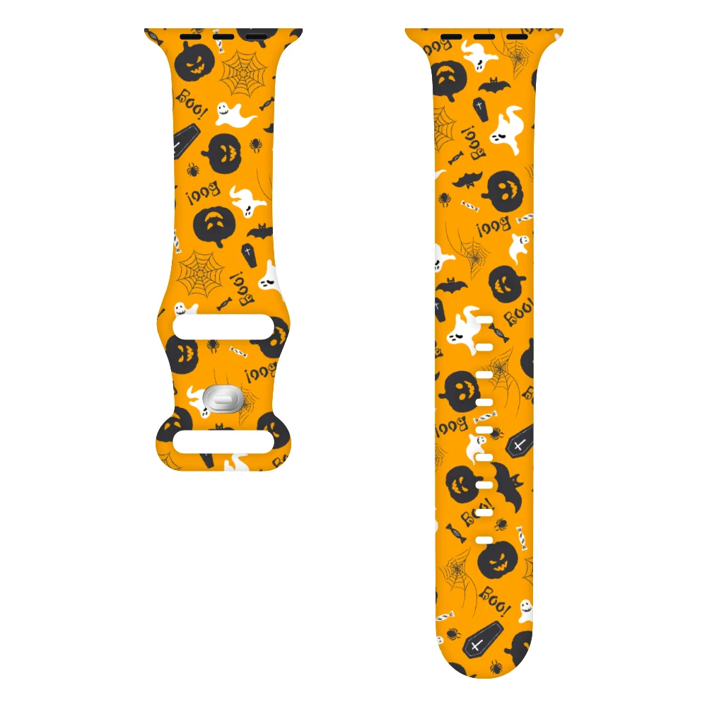 Halloween Strap For Apple Watch Band 40mm 40mm 45mm 49mm 41mm 38mm 42mm silicone bracelet iwatch series 9 8 7 se 3 5 4 6 ultra 2 image 4