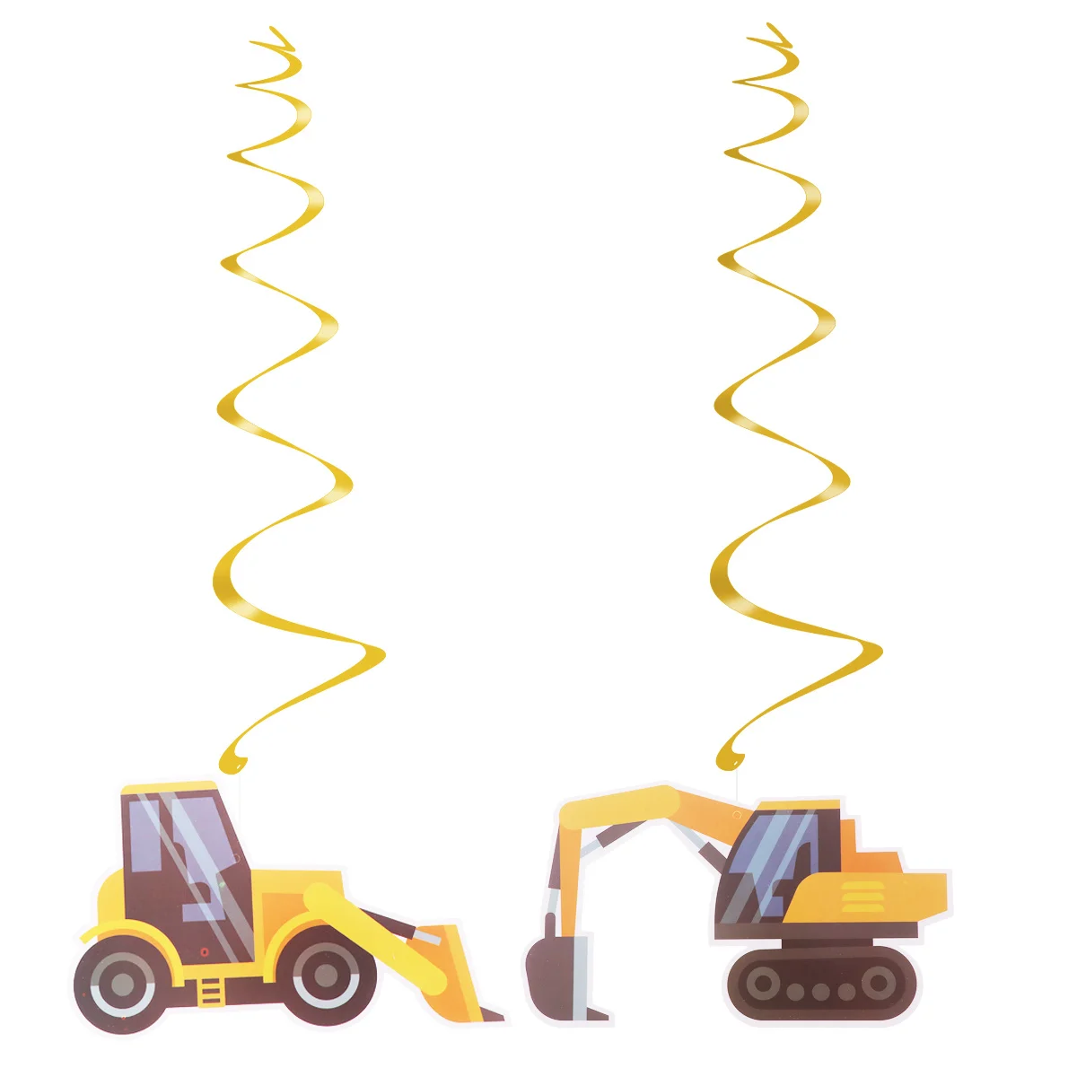 

46Pcs Party Ceiling Swirls Excavator Construction Hanging Decorations for Baby Shower Birthday Wedding Summer Hawaii Theme