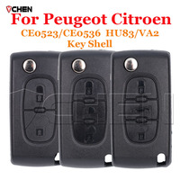 For Peugeot 207 307 308 407 607 807 Remote Key Case For Citroen C2 C3 C4 C5 C6 Flip Folding Car Key Shell 2/3/4 start Buttons