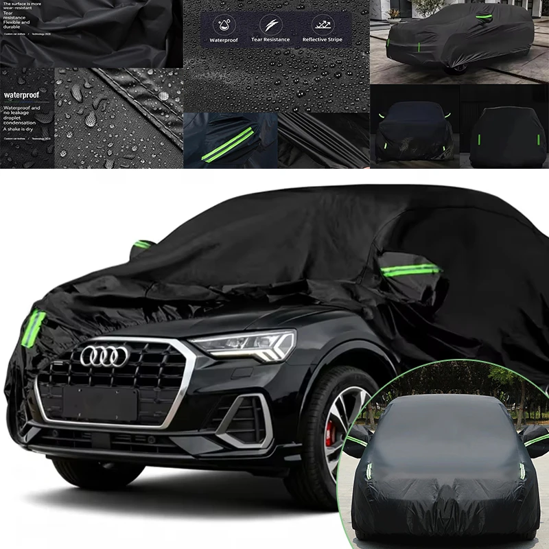 

Full Car Cover for Audi Q3 Outdoor Windproof Waterproof Dust Resistant Sun UV Protection with Reflective Strips