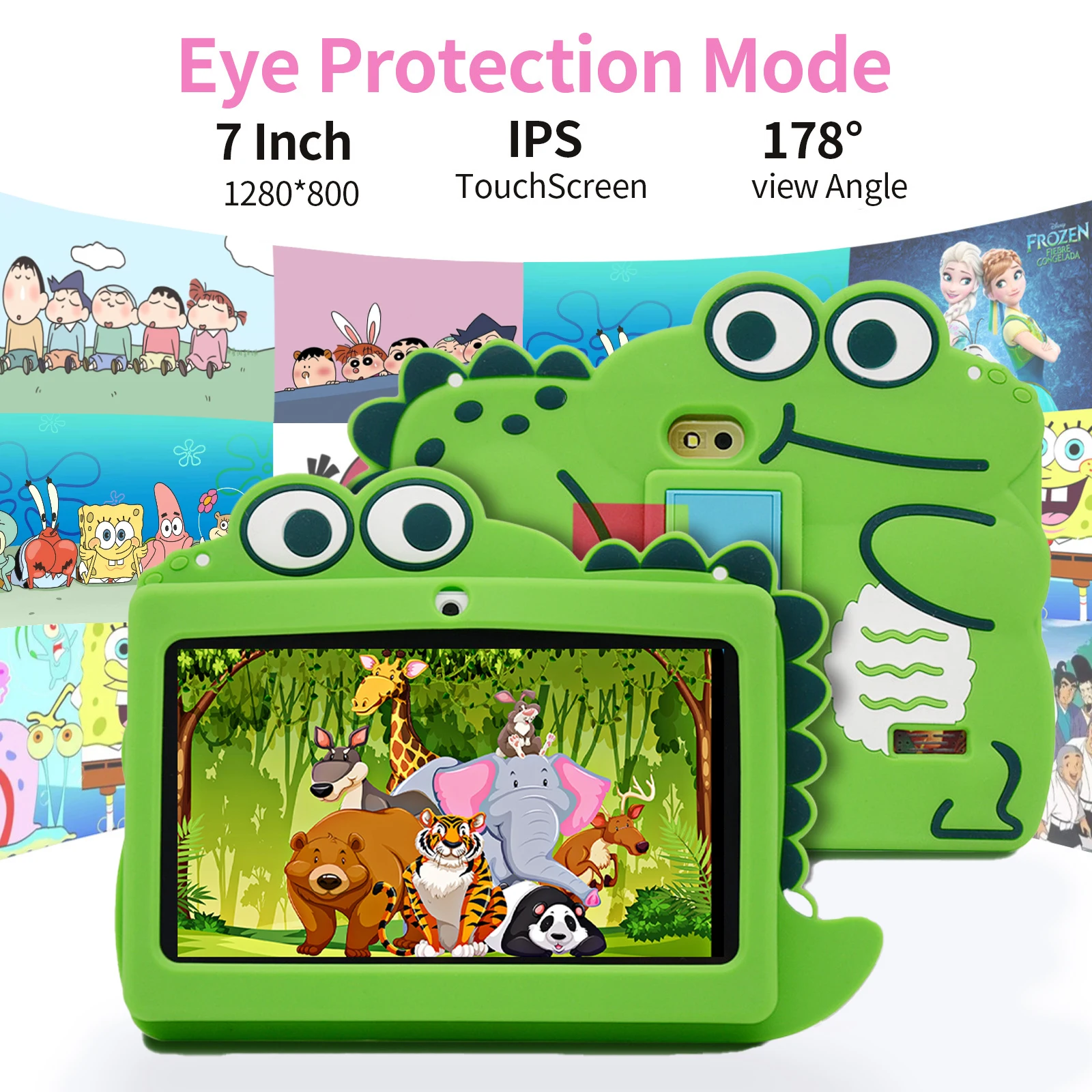 Android Tablet with HD Screen for Kids, Children's Computer, Talking Tablet, Toys Gifts, Computer, 7 in, Bluetooth 4.0