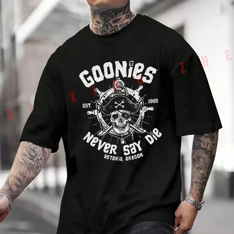 camiseta-casual-de-algodao-com-estampa-de-caveira-iconica-do-filme-dos-anos-80-inspirada-em-goonies-never-say-die-manga-curta-gola-redonda
