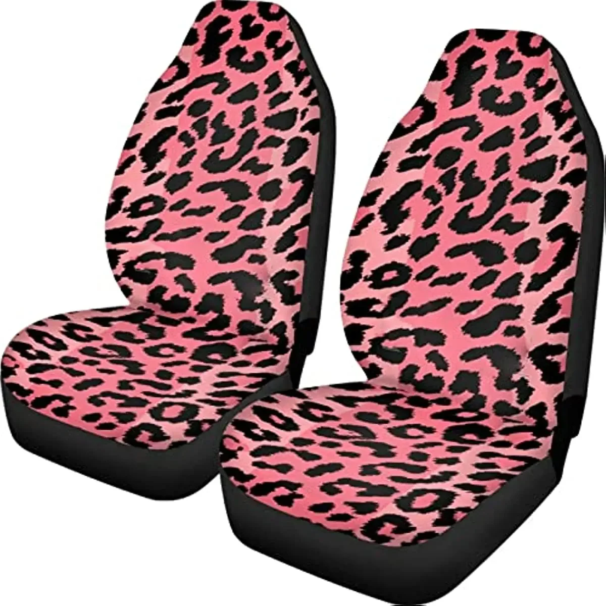 Leopard Print Vehicle Seat Protector, Ultra Soft Stretchy Bucket Car Seat Cover Front Seats, Breathable High Back Auto