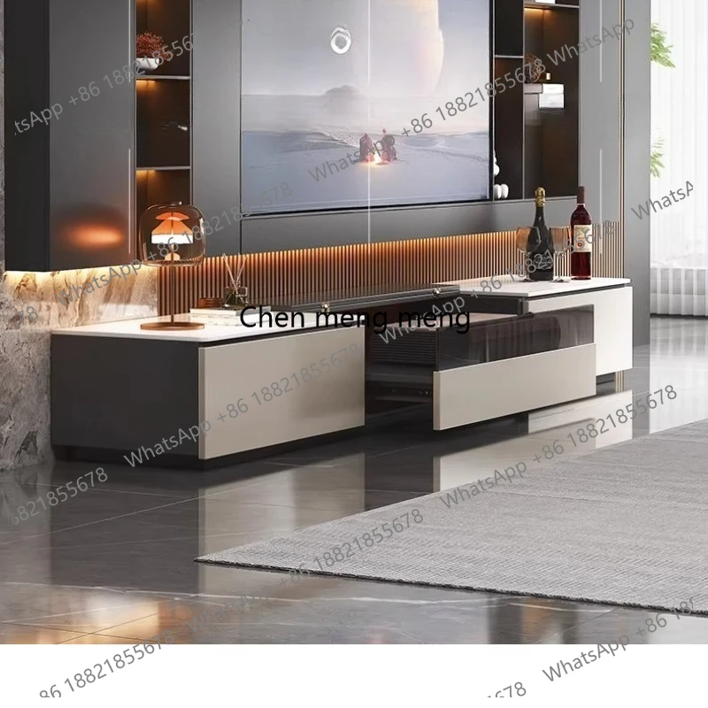 F181 Intelligent electric laser TV cabinet Projector telescopic table dedicated modern simple rock slab floor cabinet