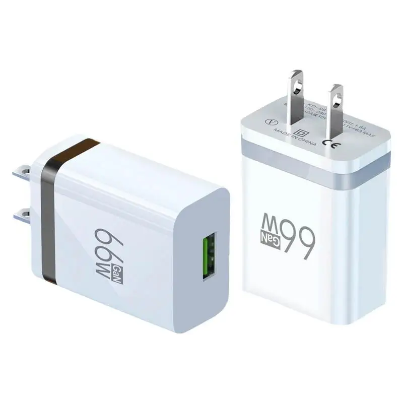 Wall Charger Cube 66W USB Power Quick Charging Block For Smartphones Phone Adapter US Wall Travel Plug For Daily Home Office