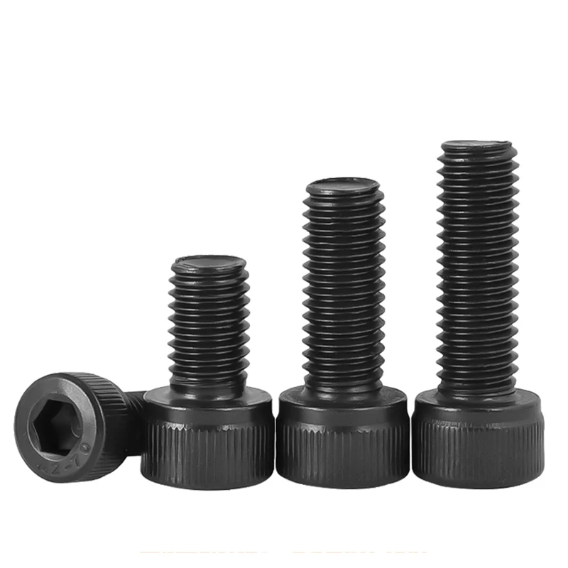 2~50pcs M1.6 M2 M2.5 M3 M4 M5 M6 M8 M10 M12 Black Galvanized 304 Stainless Steel Hexagon Hex Socket Head Cap Bolt Screw DIN912