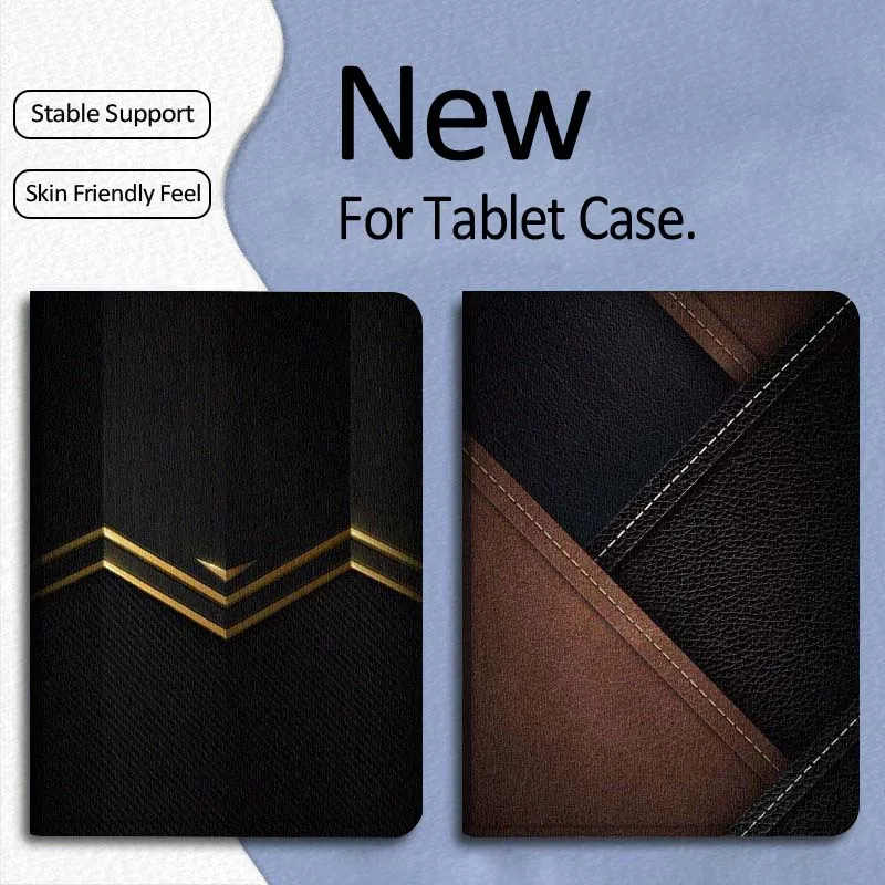 

Black Gold Edge Pattern For Xiaomi Mi Pad Mini 4 5 6 7 SE Pro Plus Redmi Pad 2 SE 2025 8.8 11 Foldable Tablet Case Gift