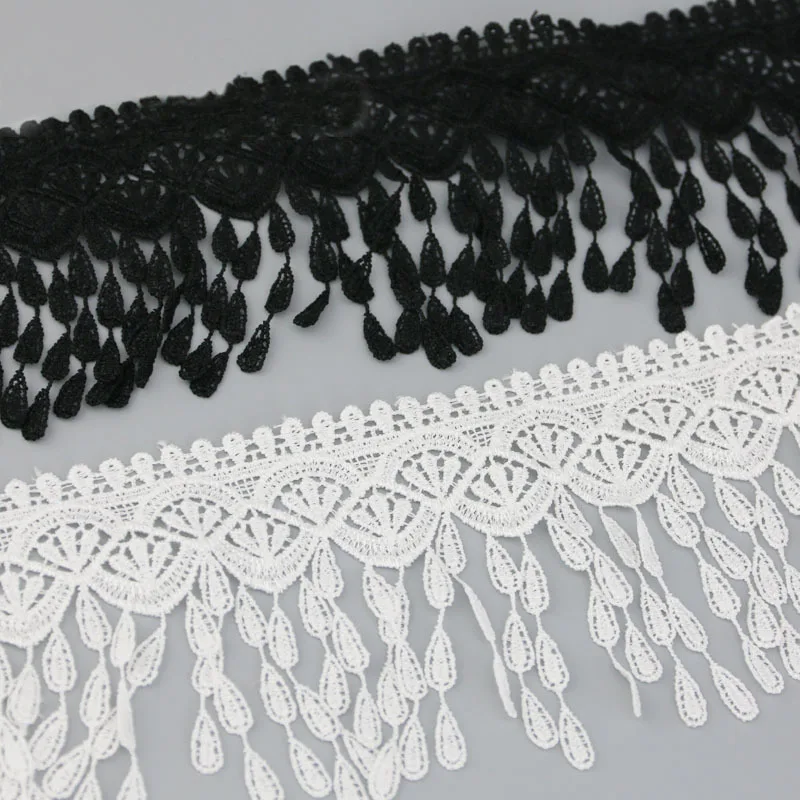 (1 yards/roll)70mm White black Silk Net Lace Fabric Ribbons Trim DIY Sewing Handmade Craft Materials