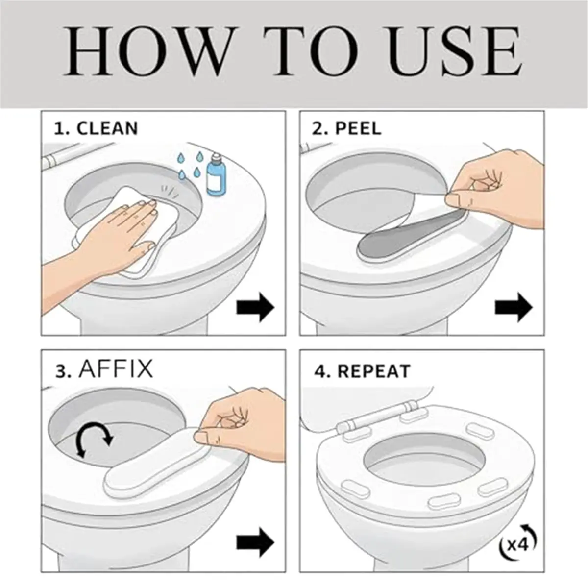 11·11COUPON 10-Piece Toilet Seat Bumper Set - Self-Adhesive Toilet Lid Bumpers Designed for Noise Reduction and Stability